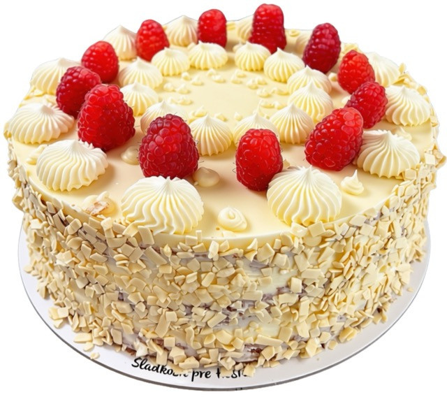 Čoko – malinová torta biela veľká